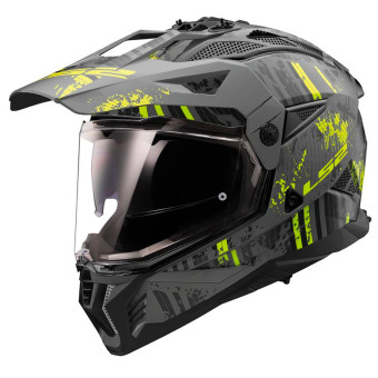 Casque Full Face LS2 Pioneer II Crazy Matt Black H-V Yellow MX702 Casque Full Face LS2 Pioneer II Crazy Matt Black H-V Yellow MX702