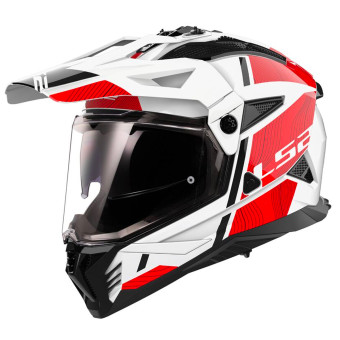 Casque Full Face LS2 Pioneer II Hill White Red MX702 Casque Full Face LS2 Pioneer II Hill White Red MX702