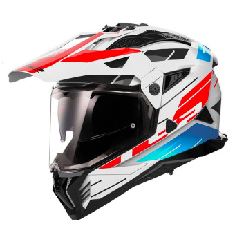 Casque Full Face LS2 Pioneer II Namib White Blue Red MX702 Casque Full Face LS2 Pioneer II Namib White Blue Red MX702