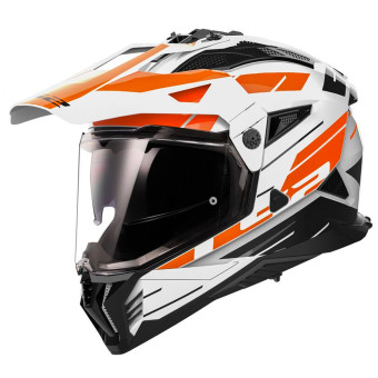 Casque Full Face LS2 Pioneer II Namib White Orange MX702 Casque Full Face LS2 Pioneer II Namib White Orange MX702