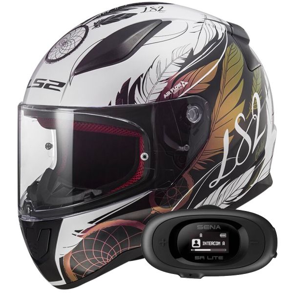 Full Face LS2 Rapid II Boho White Black Pink FF353 + Kit bluetooth 5R Lite Solo Full Face LS2 Rapid II Boho White Black Pink FF353 + Kit bluetooth 5R Lite Solo