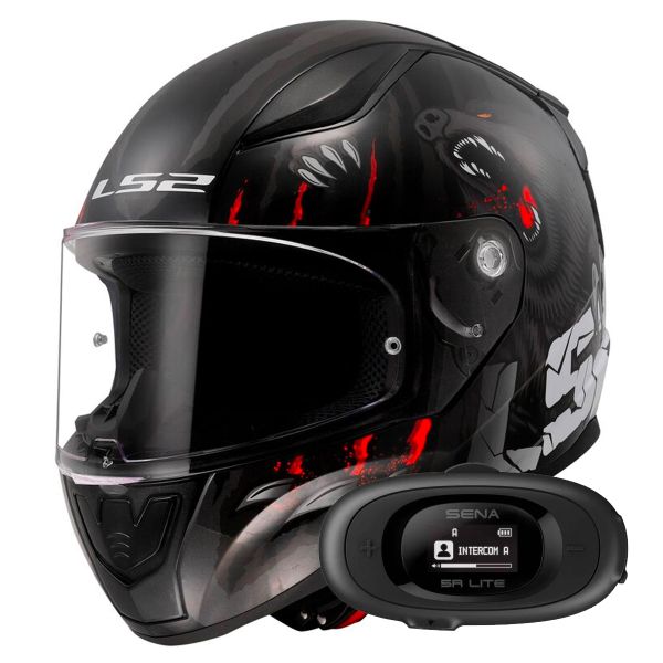 Full Face LS2 Rapid II Claw Black FF353 + Kit bluetooth 5R Lite Solo Full Face LS2 Rapid II Claw Black FF353 + Kit bluetooth 5R Lite Solo