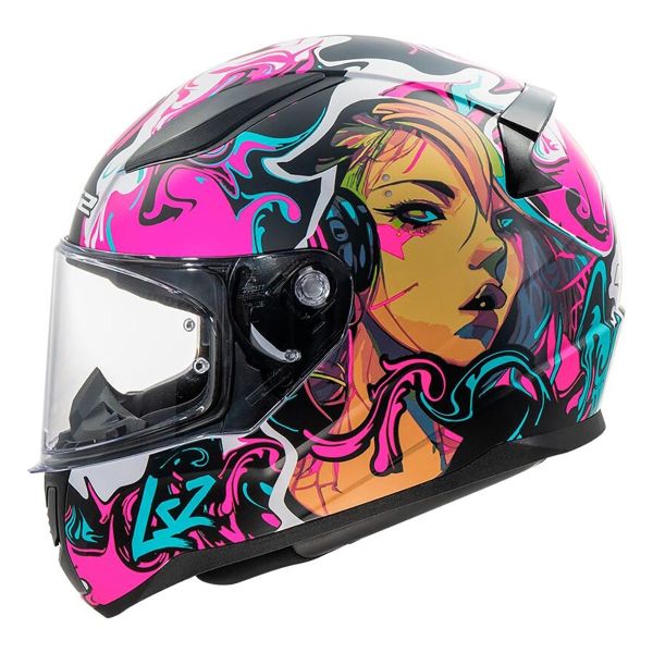 Full Face LS2 Rapid II Cyberg Purple Cyan FF353