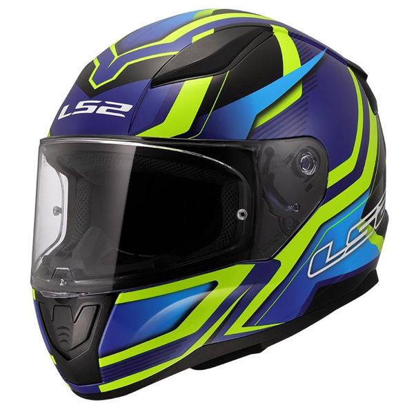 Full Face LS2 Rapid II Flitz H-Vis Yellow Blue FF353 Full Face LS2 Rapid II Flitz H-Vis Yellow Blue FF353