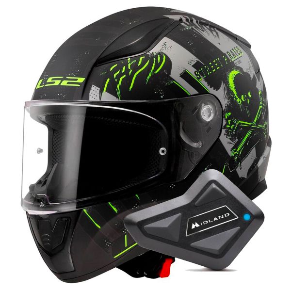 Full Face LS2 Rapid II Pirates Matt Titanium FF353 + Kit Bluetooth BT Mini Full Face LS2 Rapid II Pirates Matt Titanium FF353 + Kit Bluetooth BT Mini