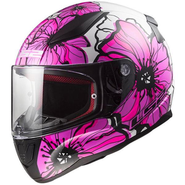 LS2 Rapid II Poppies Pink FF353 + Kit bluetooth 5R Lite Solo