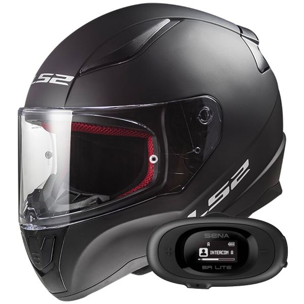 Full Face LS2 Rapid II Solid Matt Black FF353 + Kit bluetooth 5R Lite Solo
