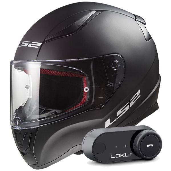 Full Face LS2 Rapid II Solid Matt Black FF353 + Kit Bluetooth Lokui K30 Full Face LS2 Rapid II Solid Matt Black FF353 + Kit Bluetooth Lokui K30