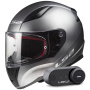Casque Full Face LS2 Rapid II Solid Matt Titanium FF353 + Kit Bluetooth Lokui K30