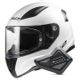 Casque Full Face LS2 Rapid II Solid White FF353 + Kit Bluetooth BT Mini