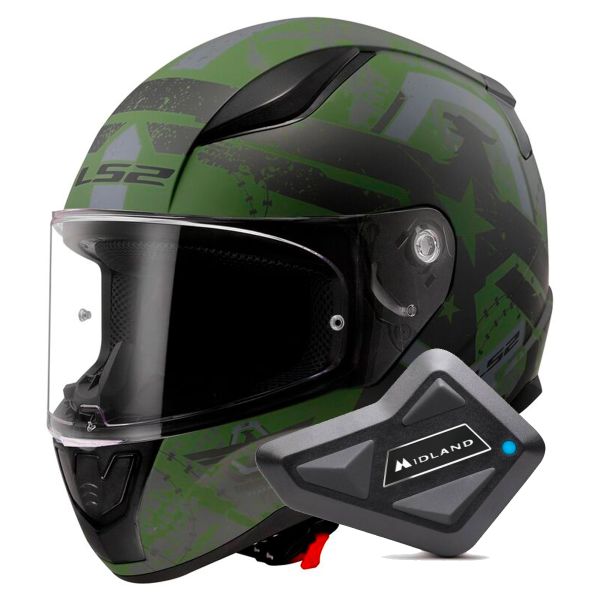 Full Face LS2 Rapid II Thunderbirds Matt Military FF353 + Kit Bluetooth BT Mini Full Face LS2 Rapid II Thunderbirds Matt Military FF353 + Kit Bluetooth BT Mini