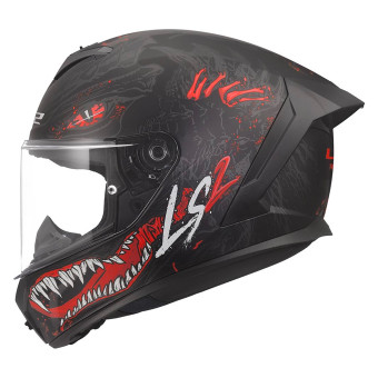 Full Face LS2 Rapid III Kaiju II Black Red White FF820