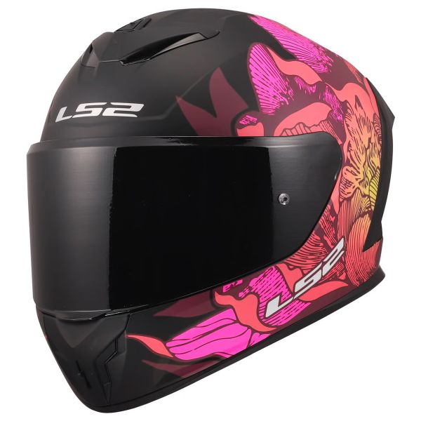 Full Face LS2 Rapid III Poppies II Black Pink FF820