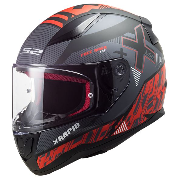 Full Face LS2 Rapid Xtreet Matt Black Red FF353