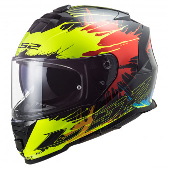 Full Face LS2 Storm Drop Black Yellow Red FF800