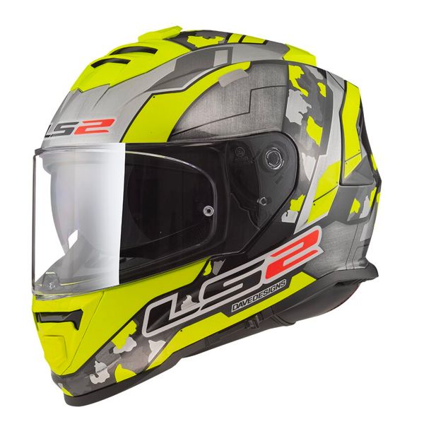 Full Face LS2 Storm II Cyborg H-V Yellow Grey FF800