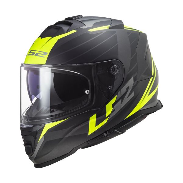 Full Face LS2 Storm II Nerve Matt Black H-V Yellow FF800