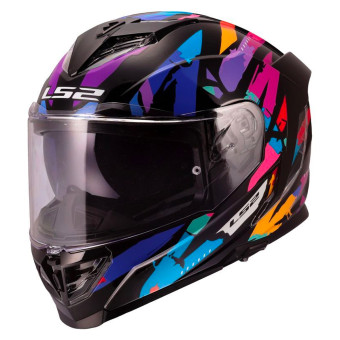 Full Face LS2 Storm III Kaos Black Purple Blue FF818
