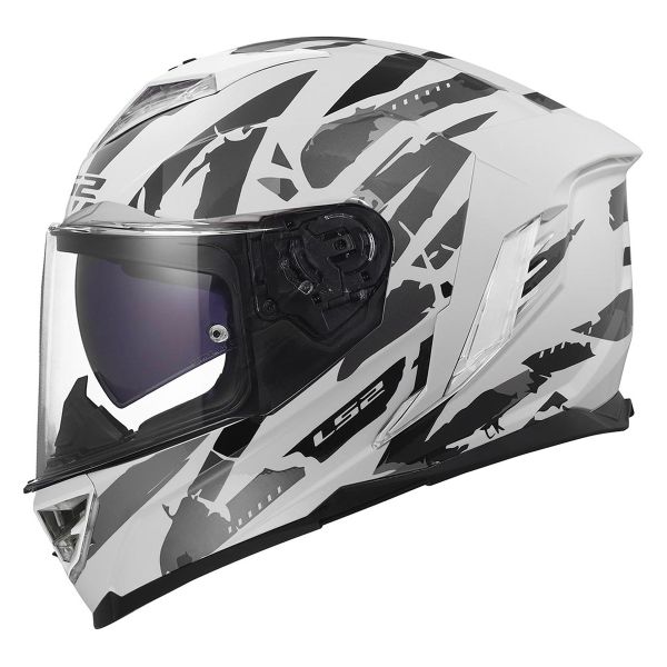 Full Face LS2 Storm III Kaos White Grey FF818