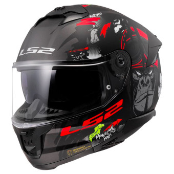 Casque Full Face LS2 Stream II Angry Monkey Matt Black Red FF808 Casque Full Face LS2 Stream II Angry Monkey Matt Black Red FF808