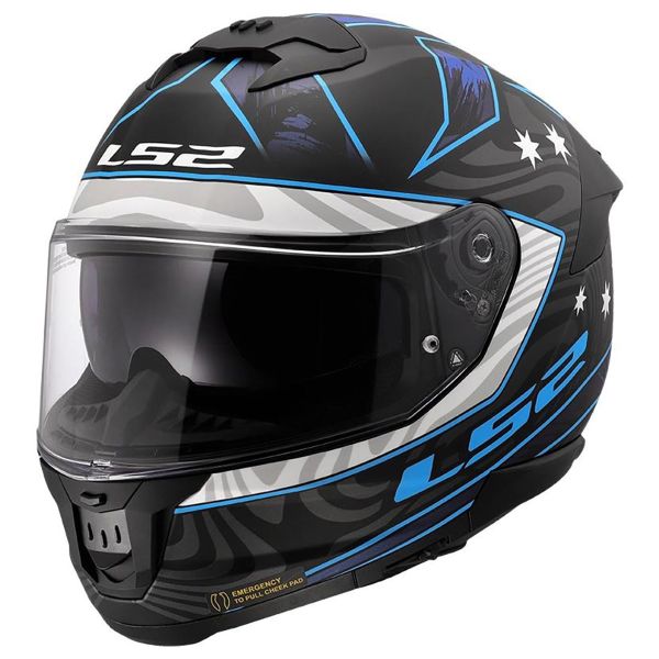 Full Face LS2 Stream II Galdam Black Blue FF808 Full Face LS2 Stream II Galdam Black Blue FF808