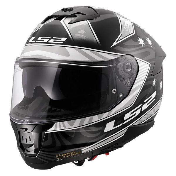 Full Face LS2 Stream II Galdam Black White FF808 Full Face LS2 Stream II Galdam Black White FF808