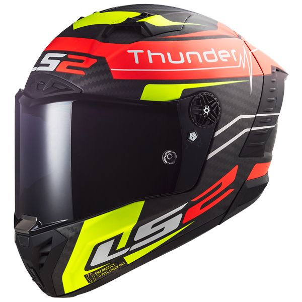 Full Face LS2 Thunder C Attack Matt Red H-V Yellow FF805