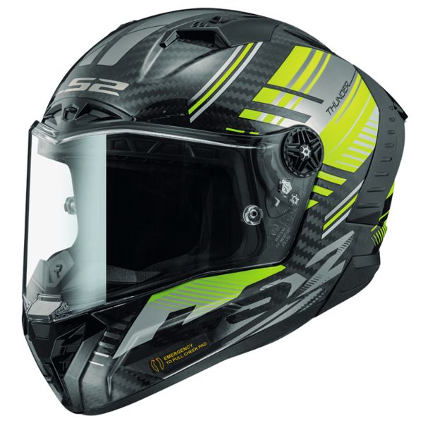 Full Face LS2 Thunder C Volt Black H-V Yellow FF805
