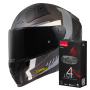 Casque Full Face LS2 Vector II C Grid Matt Black Grey FF811 + Kit Bluetooth 4X Cardo