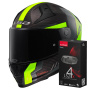 Casque Full Face LS2 Vector II C Grid Matt H-V Yellow FF811 + Kit Bluetooth 4X Cardo