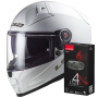 Casque Full Face LS2 Vector II White FF811 + Kit Bluetooth 4X Cardo