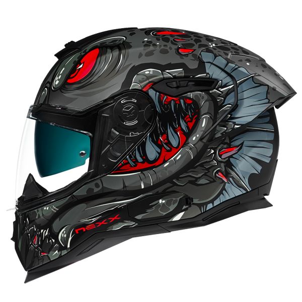 Full Face Nexx SX.100R Abisal Black Red Matt