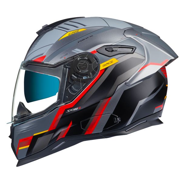 Full Face Nexx SX.100R Gridline Grey Red Matt