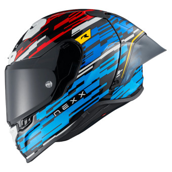 Nexx X.R3R Glitch Racer Blue Red + Kit Bluetooth Lokui K30
