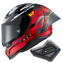 Casque Full Face Nexx X.R3R Glitch Racer Red White + Kit Bluetooth BT Mini