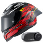 Casque Full Face Nexx X.R3R Glitch Racer Red White + Kit Bluetooth Lokui K30