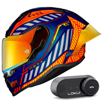 Full Face Nexx X.R3R Out Brake Orange + Kit Bluetooth Lokui K30