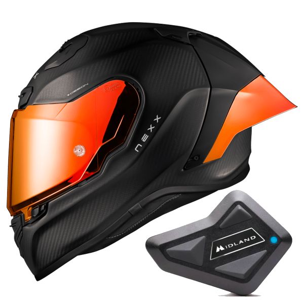 Full Face Nexx X.R3R Zero Pro 2 Carbon Red Matt + Kit Bluetooth BT Mini
