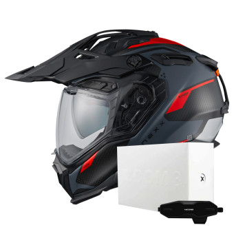 Casque Full Face Nexx X.WED3 Keyo Grey Red Matt + X.COM 3 Casque Full Face Nexx X.WED3 Keyo Grey Red Matt + X.COM 3