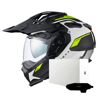 Casque Full Face Nexx X.WED3 Keyo White Neon Matt + X.COM 3 Pro Casque Full Face Nexx X.WED3 Keyo White Neon Matt + X.COM 3 Pro