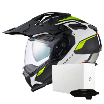 Casque Full Face Nexx X.WED3 Keyo White Neon Matt + X.COM 3 Casque Full Face Nexx X.WED3 Keyo White Neon Matt + X.COM 3