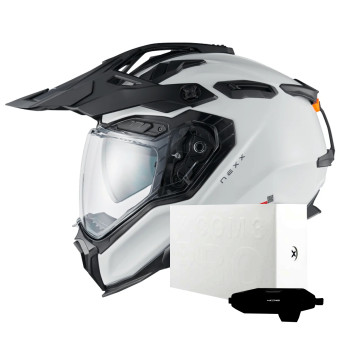 Casque Full Face Nexx X.WED3 Plain White Pearl + X.COM 3 Pro Casque Full Face Nexx X.WED3 Plain White Pearl + X.COM 3 Pro
