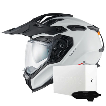 Casque Full Face Nexx X.WED3 Plain White Pearl + X.COM 3 Casque Full Face Nexx X.WED3 Plain White Pearl + X.COM 3