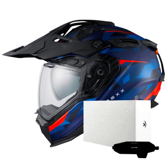 Full Face Nexx X.WED3 Trailmania Blue Red Matt + X.COM 3 Pro