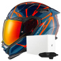 Casque Full Face Nexx X.WST3 B-Side Blue Orange Teal + X.COM 3 Pro