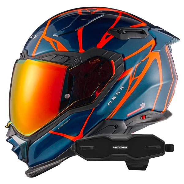 Full Face Nexx X.WST3 B-Side Blue Orange Teal + X.COM 3