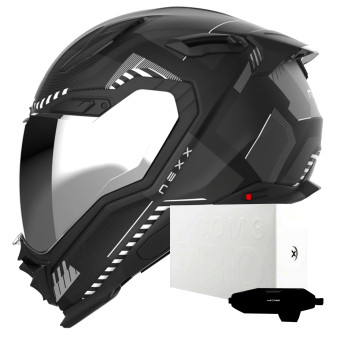 Casque Full Face Nexx X.WST3 Fluence Black Silver Matt + X.COM 3 Pro Casque Full Face Nexx X.WST3 Fluence Black Silver Matt + X.COM 3 Pro