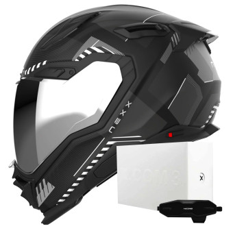Casque Full Face Nexx X.WST3 Fluence Black Silver Matt + X.COM 3 Casque Full Face Nexx X.WST3 Fluence Black Silver Matt + X.COM 3