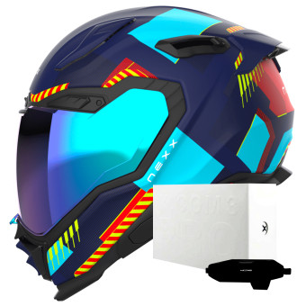 Casque Full Face Nexx X.WST3 Fluence Blue Red + X.COM 3 Pro Casque Full Face Nexx X.WST3 Fluence Blue Red + X.COM 3 Pro