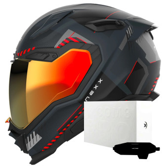 Casque Full Face Nexx X.WST3 Fluence Grey Red Matt + X.COM 3 Pro Casque Full Face Nexx X.WST3 Fluence Grey Red Matt + X.COM 3 Pro